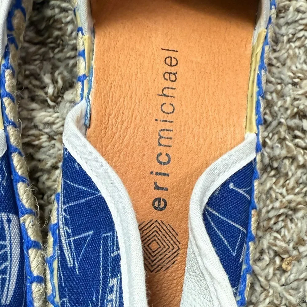 Eric Michael Blue Sailboat Nautical Slide on Sneakers